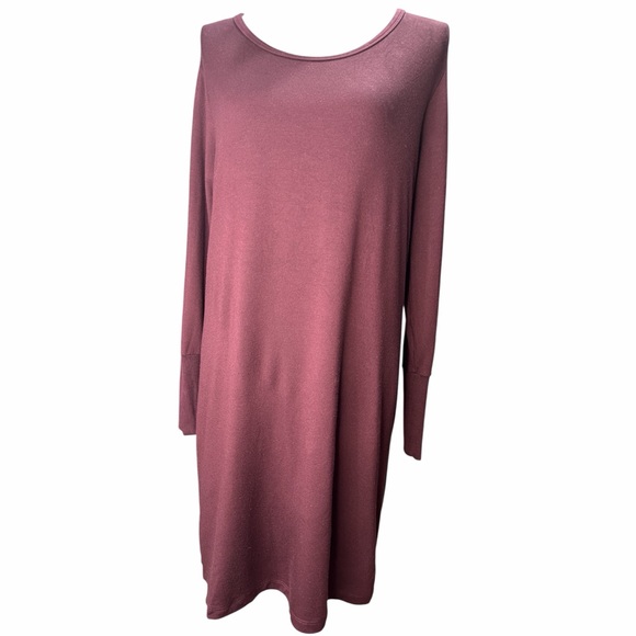 Athleta Dresses & Skirts - Athleta Long Sleeve Dress with cutout in Dark Plum. EC. Size Small